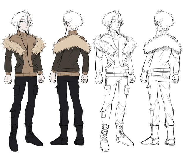 Male Protagonist Concept Art for CrimsonDiviner (2022)